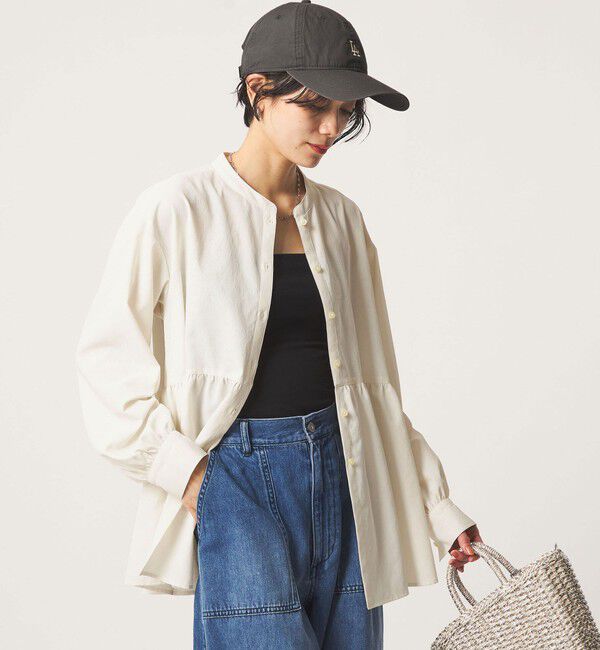 UNITED ARROWS green label relaxing「［size SHORTあり］ペプラム ブラウス UVカット 通気性 吸水速乾」|シャツ・ブラウス|