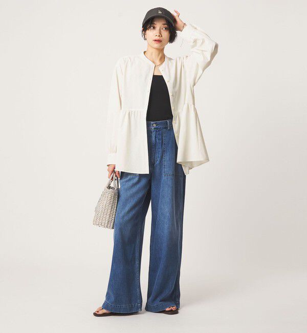 UNITED ARROWS green label relaxing「［size SHORTあり］ペプラム ブラウス UVカット 通気性 吸水速乾」|シャツ・ブラウス|
