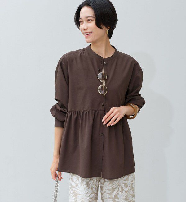 UNITED ARROWS green label relaxing「［size SHORTあり］ペプラム ブラウス UVカット 通気性 吸水速乾」|シャツ・ブラウス|
