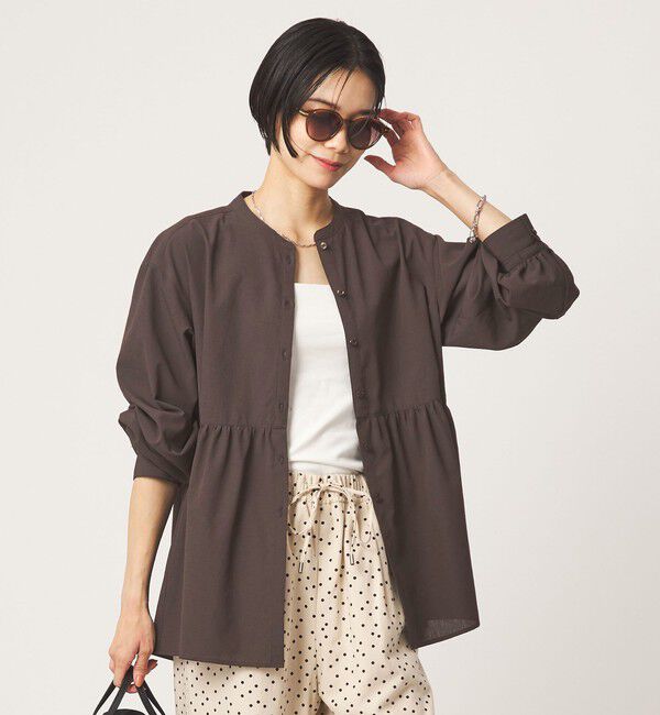 UNITED ARROWS green label relaxing「［size SHORTあり］ペプラム ブラウス UVカット 通気性 吸水速乾」|シャツ・ブラウス|