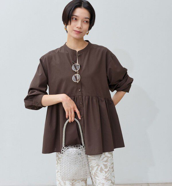UNITED ARROWS green label relaxing「［size SHORTあり］ペプラム ブラウス UVカット 通気性 吸水速乾」|シャツ・ブラウス|