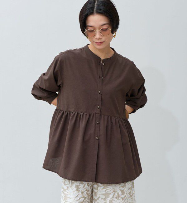 UNITED ARROWS green label relaxing「［size SHORTあり］ペプラム ブラウス UVカット 通気性 吸水速乾」|シャツ・ブラウス|