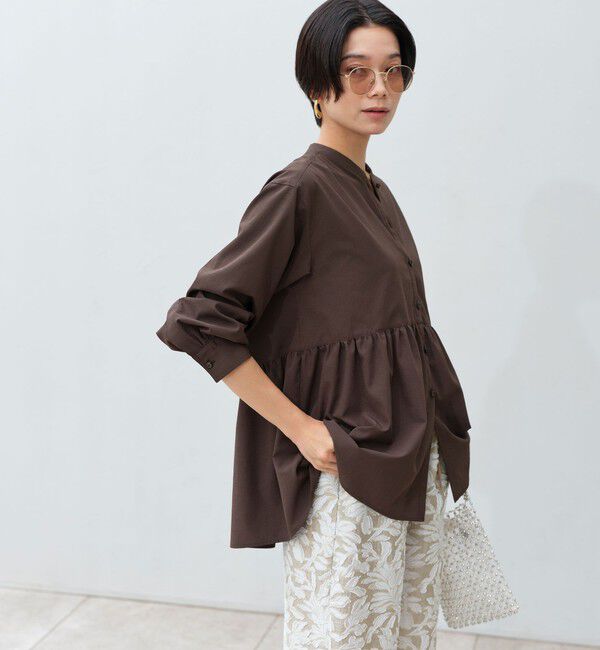 UNITED ARROWS green label relaxing「［size SHORTあり］ペプラム ブラウス UVカット 通気性 吸水速乾」|シャツ・ブラウス|