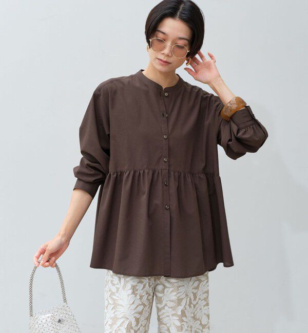 UNITED ARROWS green label relaxing「［size SHORTあり］ペプラム ブラウス UVカット 通気性 吸水速乾」|シャツ・ブラウス|
