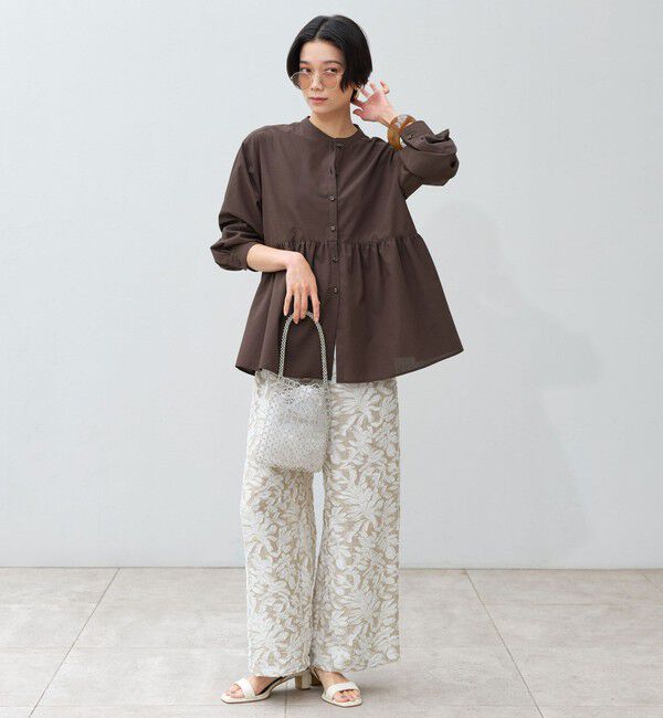UNITED ARROWS green label relaxing「［size SHORTあり］ペプラム ブラウス UVカット 通気性 吸水速乾」|シャツ・ブラウス|