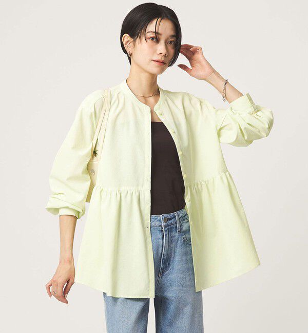 UNITED ARROWS green label relaxing「［size SHORTあり］ペプラム ブラウス UVカット 通気性 吸水速乾」|シャツ・ブラウス|