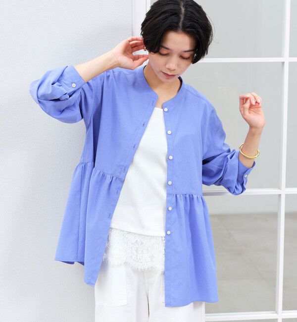 UNITED ARROWS green label relaxing「［size SHORTあり］ペプラム ブラウス UVカット 通気性 吸水速乾」|シャツ・ブラウス|