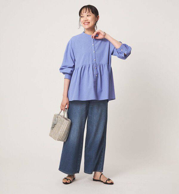 UNITED ARROWS green label relaxing「［size SHORTあり］ペプラム ブラウス UVカット 通気性 吸水速乾」|シャツ・ブラウス|