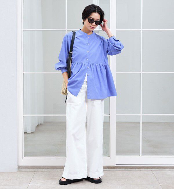 UNITED ARROWS green label relaxing「［size SHORTあり］ペプラム ブラウス UVカット 通気性 吸水速乾」|シャツ・ブラウス|