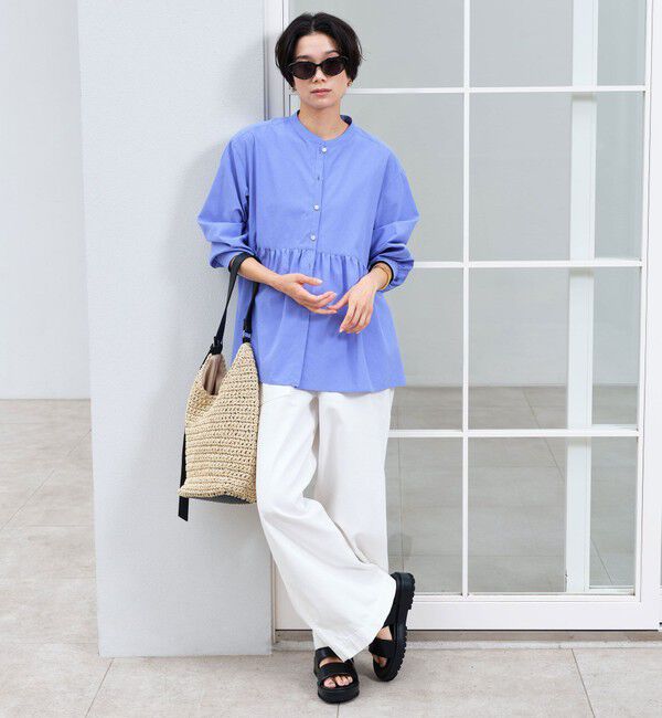 UNITED ARROWS green label relaxing「［size SHORTあり］ペプラム ブラウス UVカット 通気性 吸水速乾」|シャツ・ブラウス|