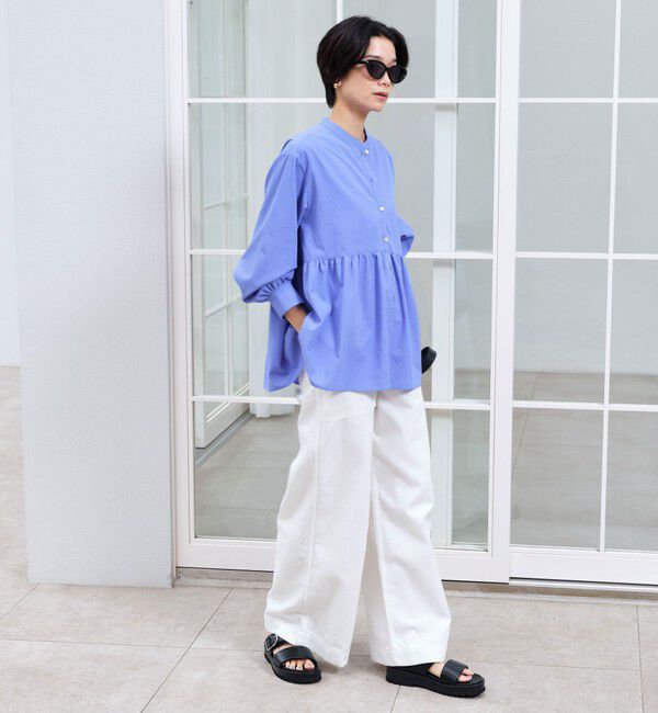 UNITED ARROWS green label relaxing「［size SHORTあり］ペプラム ブラウス UVカット 通気性 吸水速乾」|シャツ・ブラウス|
