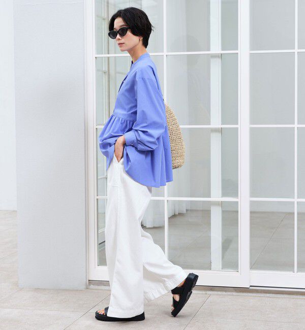 UNITED ARROWS green label relaxing「［size SHORTあり］ペプラム ブラウス UVカット 通気性 吸水速乾」|シャツ・ブラウス|