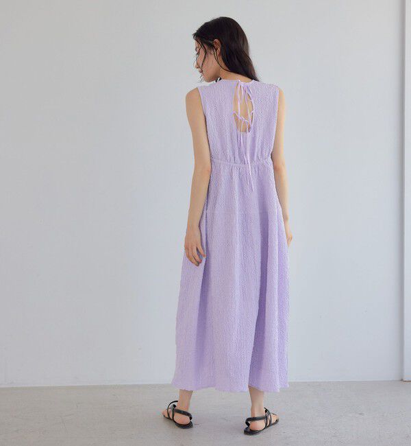 EMMEL REFINES「＜EMMEL REFINES＞EM フクレジャガード ノースリーブ ワンピース」|ワンピース|