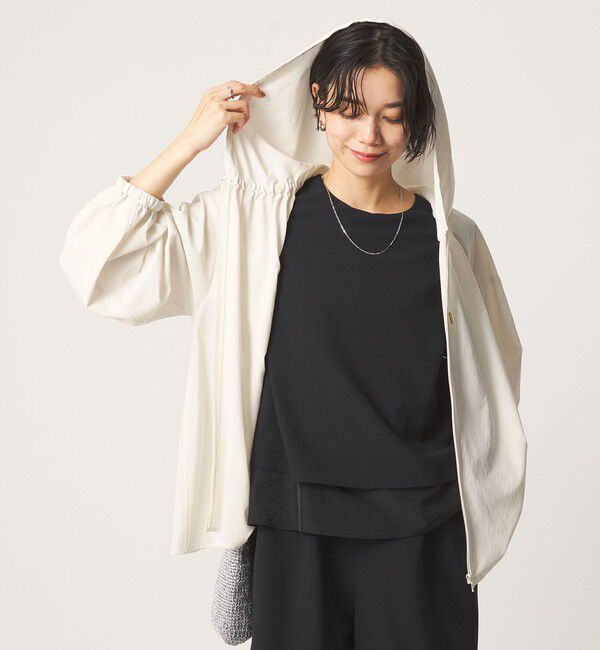 UNITED ARROWS green label relaxing「［size SHORTあり］フード ギャザー シャツ  UVカット 通気性 吸水速乾」|シャツ・ブラウス|