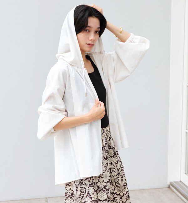 UNITED ARROWS green label relaxing「［size SHORTあり］フード ギャザー シャツ  UVカット 通気性 吸水速乾」|シャツ・ブラウス|