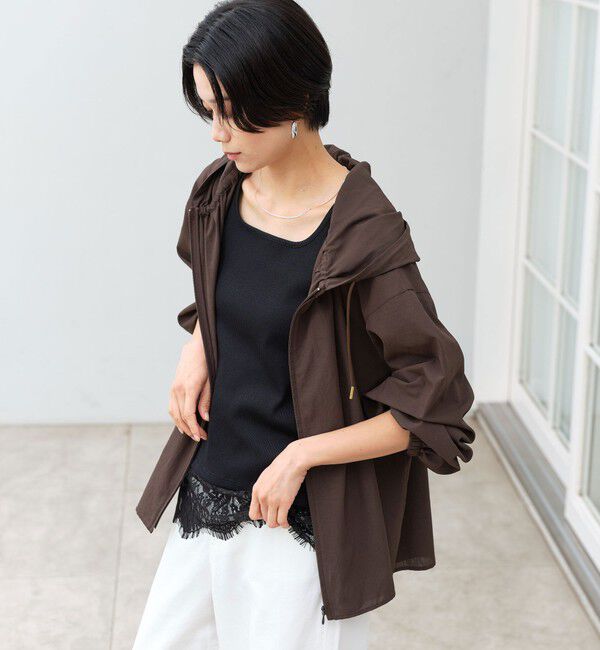 UNITED ARROWS green label relaxing「［size SHORTあり］フード ギャザー シャツ  UVカット 通気性 吸水速乾」|シャツ・ブラウス|