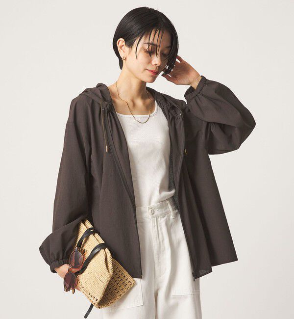 UNITED ARROWS green label relaxing「［size SHORTあり］フード ギャザー シャツ  UVカット 通気性 吸水速乾」|シャツ・ブラウス|