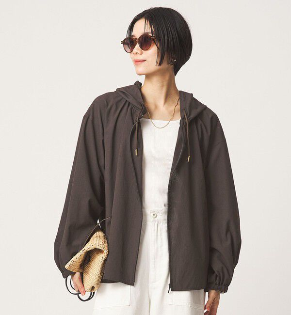 UNITED ARROWS green label relaxing「［size SHORTあり］フード ギャザー シャツ  UVカット 通気性 吸水速乾」|シャツ・ブラウス|