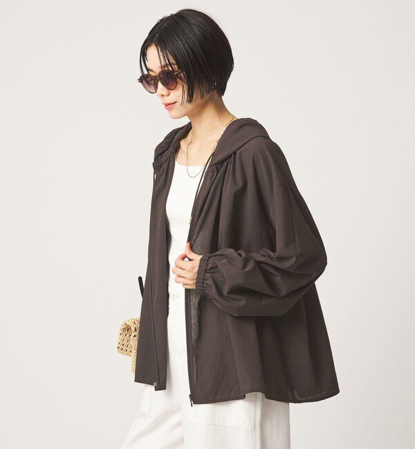 UNITED ARROWS green label relaxing「［size SHORTあり］フード ギャザー シャツ  UVカット 通気性 吸水速乾」|シャツ・ブラウス|