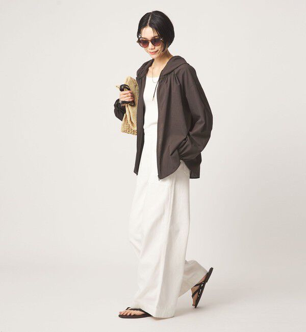 UNITED ARROWS green label relaxing「［size SHORTあり］フード ギャザー シャツ  UVカット 通気性 吸水速乾」|シャツ・ブラウス|
