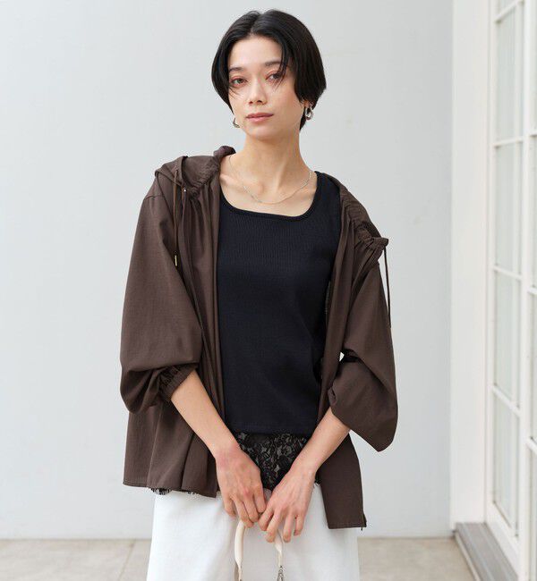 UNITED ARROWS green label relaxing「［size SHORTあり］フード ギャザー シャツ  UVカット 通気性 吸水速乾」|シャツ・ブラウス|