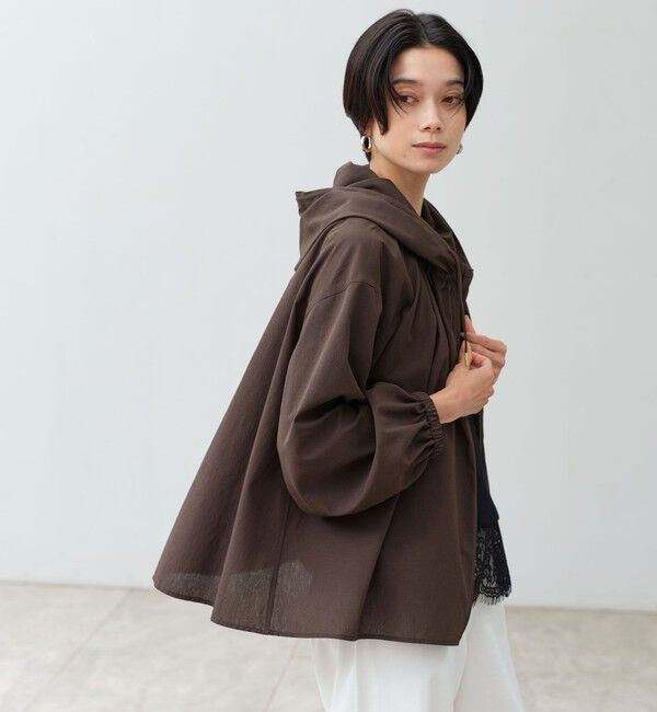 UNITED ARROWS green label relaxing「［size SHORTあり］フード ギャザー シャツ  UVカット 通気性 吸水速乾」|シャツ・ブラウス|