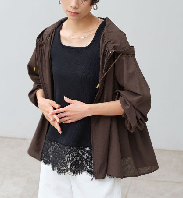 UNITED ARROWS green label relaxing「［size SHORTあり］フード ギャザー シャツ  UVカット 通気性 吸水速乾」|シャツ・ブラウス|
