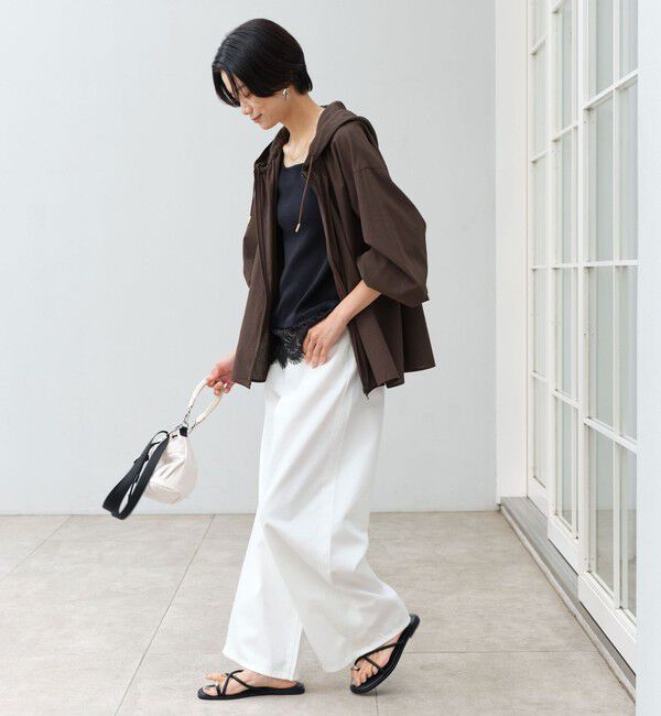 UNITED ARROWS green label relaxing「［size SHORTあり］フード ギャザー シャツ  UVカット 通気性 吸水速乾」|シャツ・ブラウス|