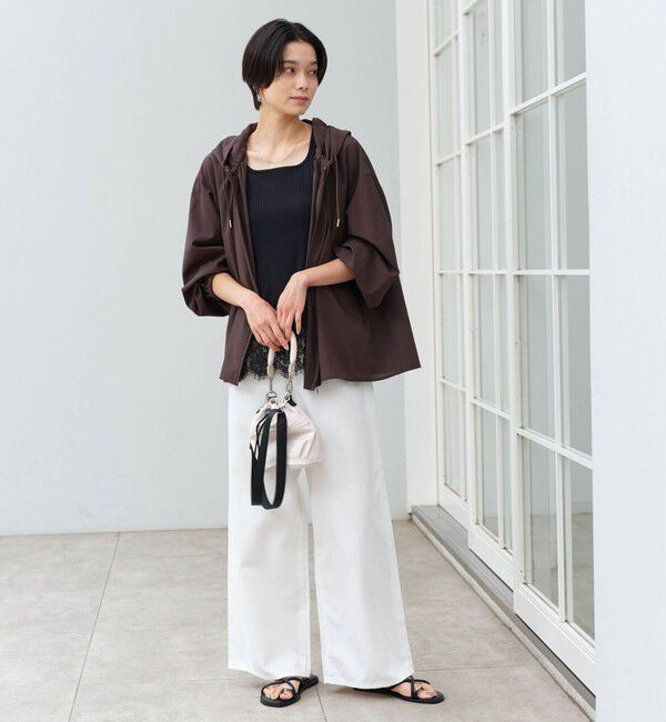 UNITED ARROWS green label relaxing「［size SHORTあり］フード ギャザー シャツ  UVカット 通気性 吸水速乾」|シャツ・ブラウス|