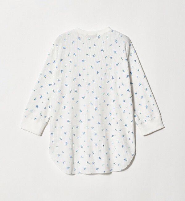UNITED ARROWS green label relaxing「【WEB限定】＜at ease＞ワッフル ヘンリーネック  フラワープリント 5分袖 カットソー」|Tシャツ・カットソー|