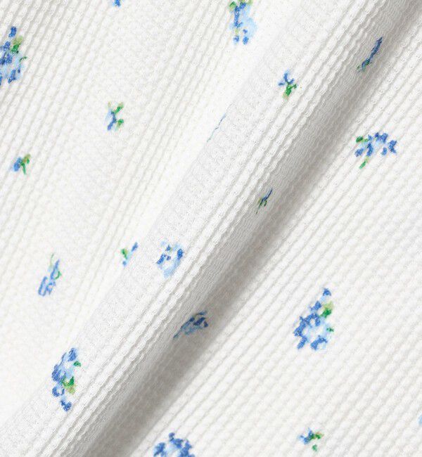UNITED ARROWS green label relaxing「【WEB限定】＜at ease＞ワッフル ヘンリーネック  フラワープリント 5分袖 カットソー」|Tシャツ・カットソー|