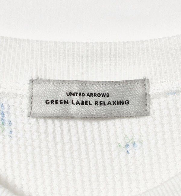 UNITED ARROWS green label relaxing「【WEB限定】＜at ease＞ワッフル ヘンリーネック  フラワープリント 5分袖 カットソー」|Tシャツ・カットソー|