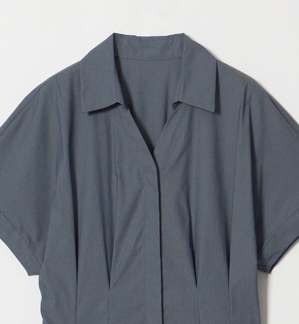 UNITED ARROWS green label relaxing「［size SHORTあり］シャツ襟 フィット＆フレア タック ショートスリーブ ワンピース」|ワンピース|