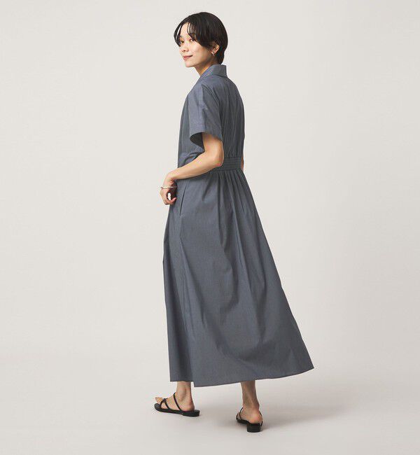 UNITED ARROWS green label relaxing「［size SHORTあり］シャツ襟 フィット＆フレア タック ショートスリーブ ワンピース」|ワンピース|