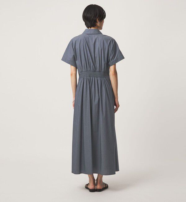 UNITED ARROWS green label relaxing「［size SHORTあり］シャツ襟 フィット＆フレア タック ショートスリーブ ワンピース」|ワンピース|