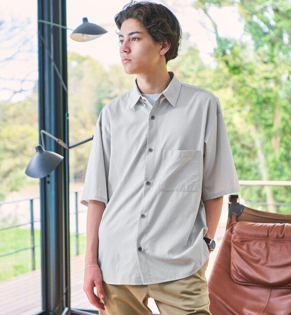 UNITED ARROWS green label relaxing「Dot Air ボックス レギュラーカラー 半袖 シャツ -ストレッチ-」|シャツ・ブラウス|
