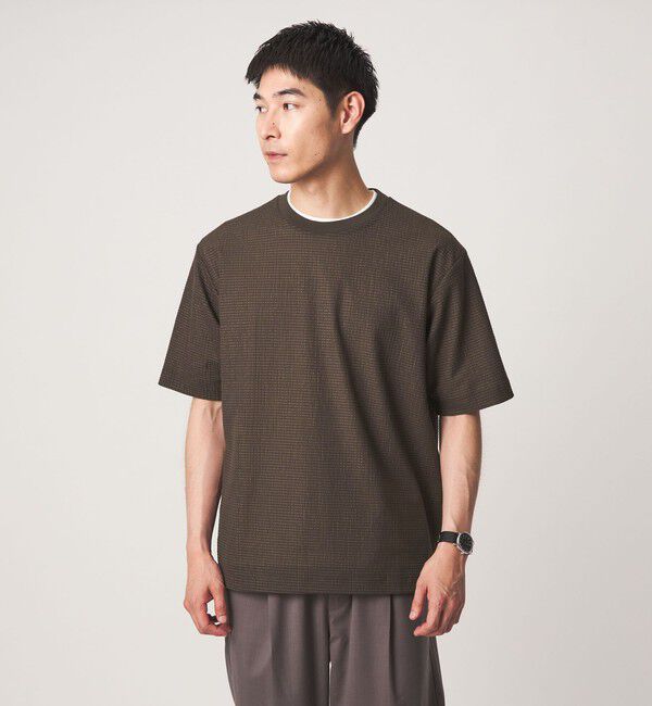 UNITED ARROWS green label relaxing「サッカー クルーネック 半袖 Tシャツ」|Tシャツ・カットソー|DK.BROWN