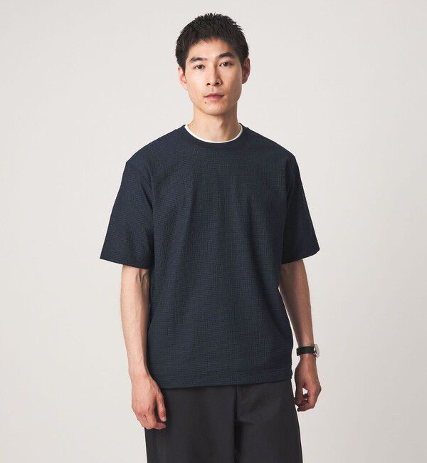 UNITED ARROWS green label relaxing「サッカー クルーネック 半袖 Tシャツ」|Tシャツ・カットソー|NAVY