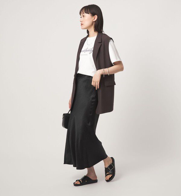 UNITED ARROWS green label relaxing「サテン ナロー スカート」|フレア|
