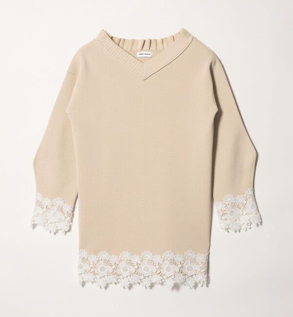 EMMEL REFINES「＜EMMEL REFINES＞EM レーストリミング ミニワンピース」|ワンピース|BEIGE