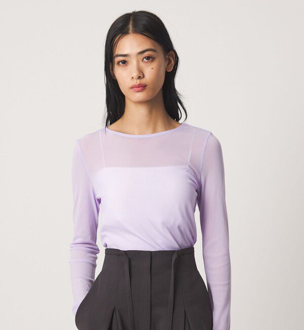 EMMEL REFINES「＜EMMEL REFINES＞EM ソフトチュール シアー クルーネック カットソー」|Tシャツ・カットソー|LILAC