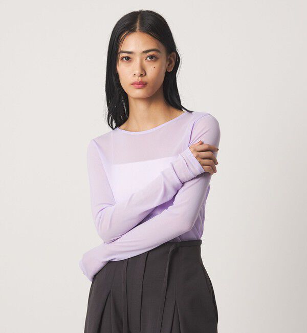 EMMEL REFINES「＜EMMEL REFINES＞EM ソフトチュール シアー クルーネック カットソー」|Tシャツ・カットソー|