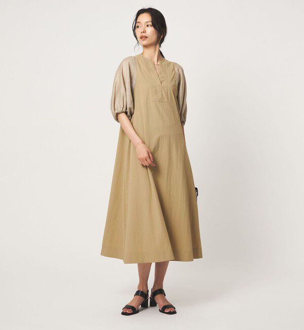 UNITED ARROWS green label relaxing「ボリューム スリーブ ワンピース」|ワンピース|BEIGE