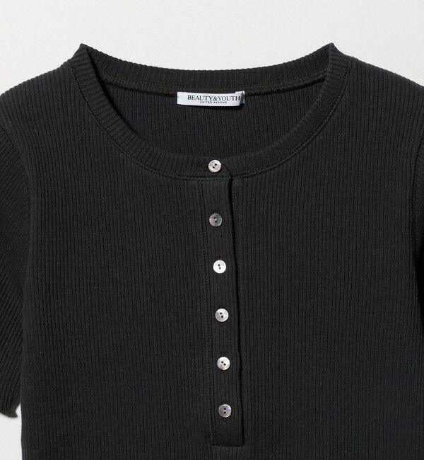 BEAUTY&YOUTH UNITED ARROWS「コットン リブ ヘンリーネック ショートスリーブ カットソー」|Tシャツ・カットソー|