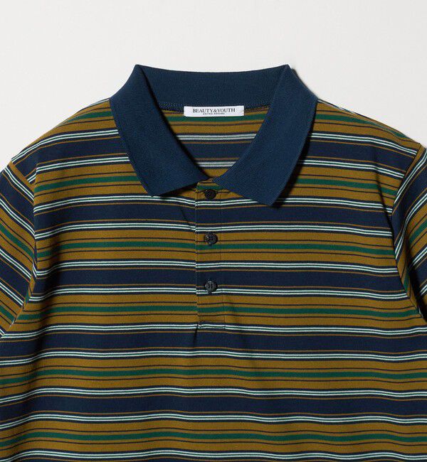 BEAUTY&YOUTH UNITED ARROWS「【WEB限定】マルチボーダー ポロカラーTシャツ」|Tシャツ・カットソー|