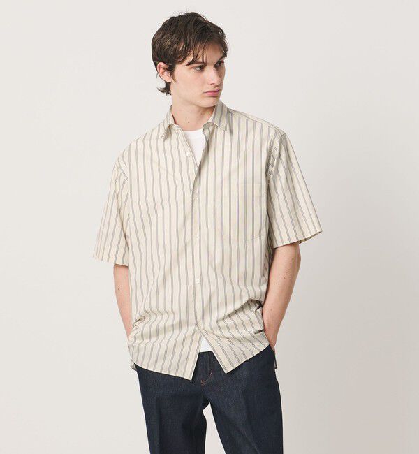 UNITED ARROWS「シルキーポプリン ワンピースレギュラーカラー ショートスリーブ シャツ」|シャツ・ブラウス|