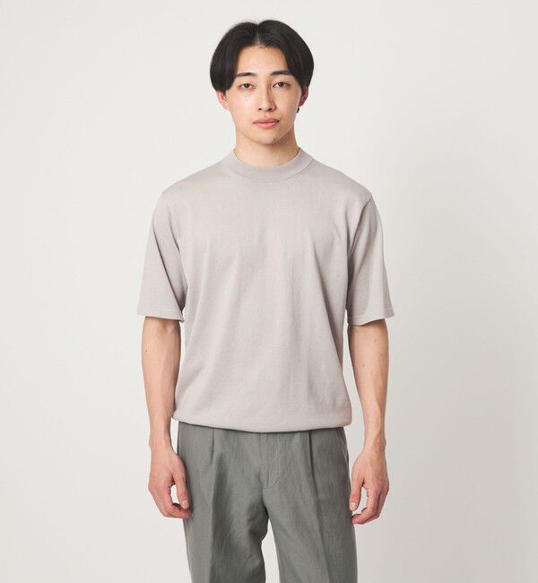 UNITED ARROWS green label relaxing「MTB コットン ハイゲージ モックネック ニット Tシャツ」|ニット・セーター|LT.GRAY