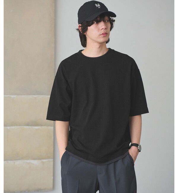 UNITED ARROWS green label relaxing「ピケ フェイクレイヤード クルーネック 半袖 Ｔシャツ」|Tシャツ・カットソー|