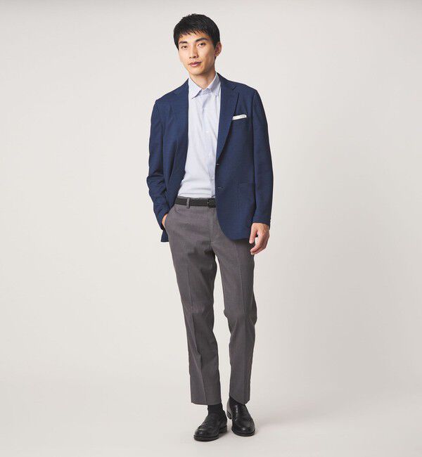 UNITED ARROWS green label relaxing「ポリエステル ラッカン ストライプ スタンダード スナップ ボタンダウン 半袖 シャツ -ストレッチ・イージ」|シャツ・ブラウス|