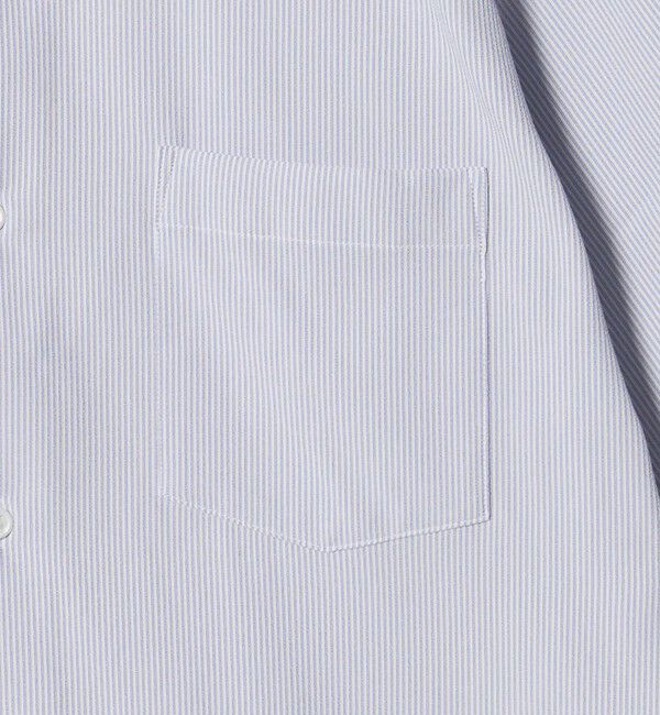 UNITED ARROWS green label relaxing「ポリエステル ラッカン ストライプ スタンダード スナップ ボタンダウン 半袖 シャツ -ストレッチ・イージ」|シャツ・ブラウス|